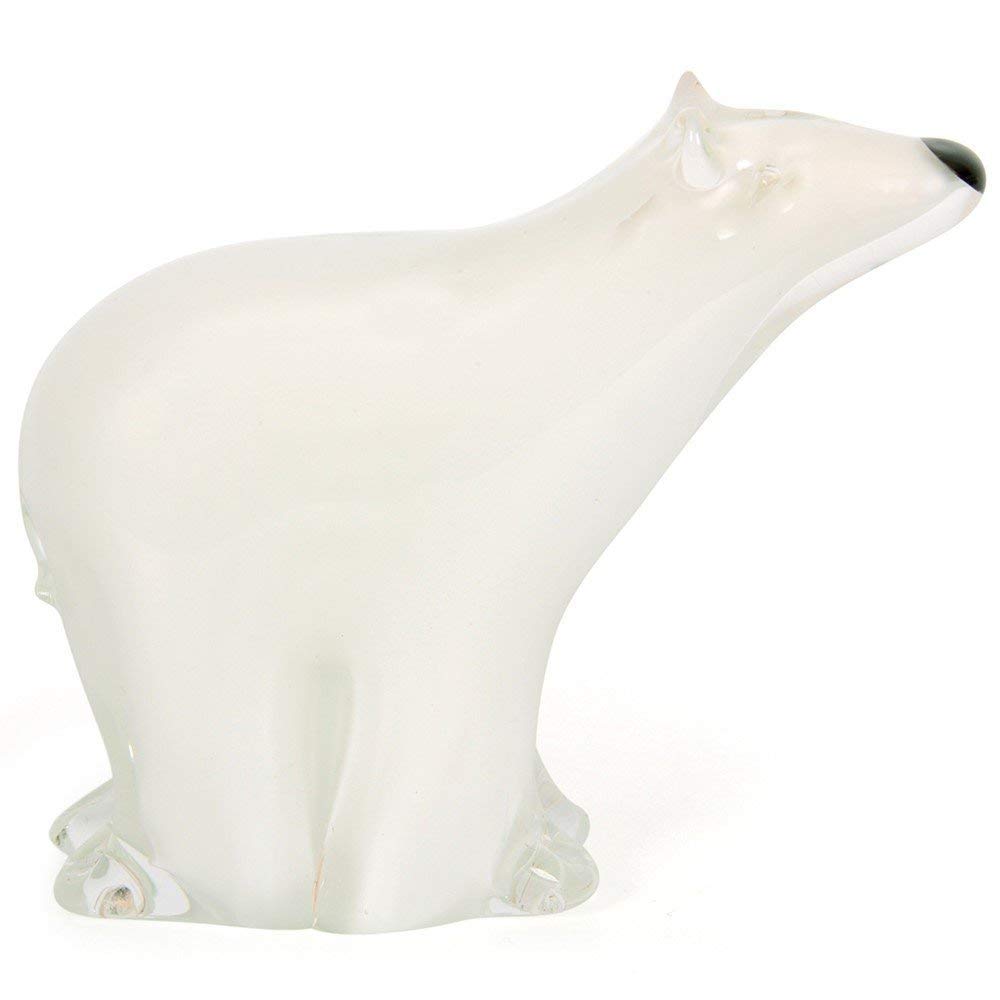 Handmade Glass Small Polar Bear Glow - 3.5" Long