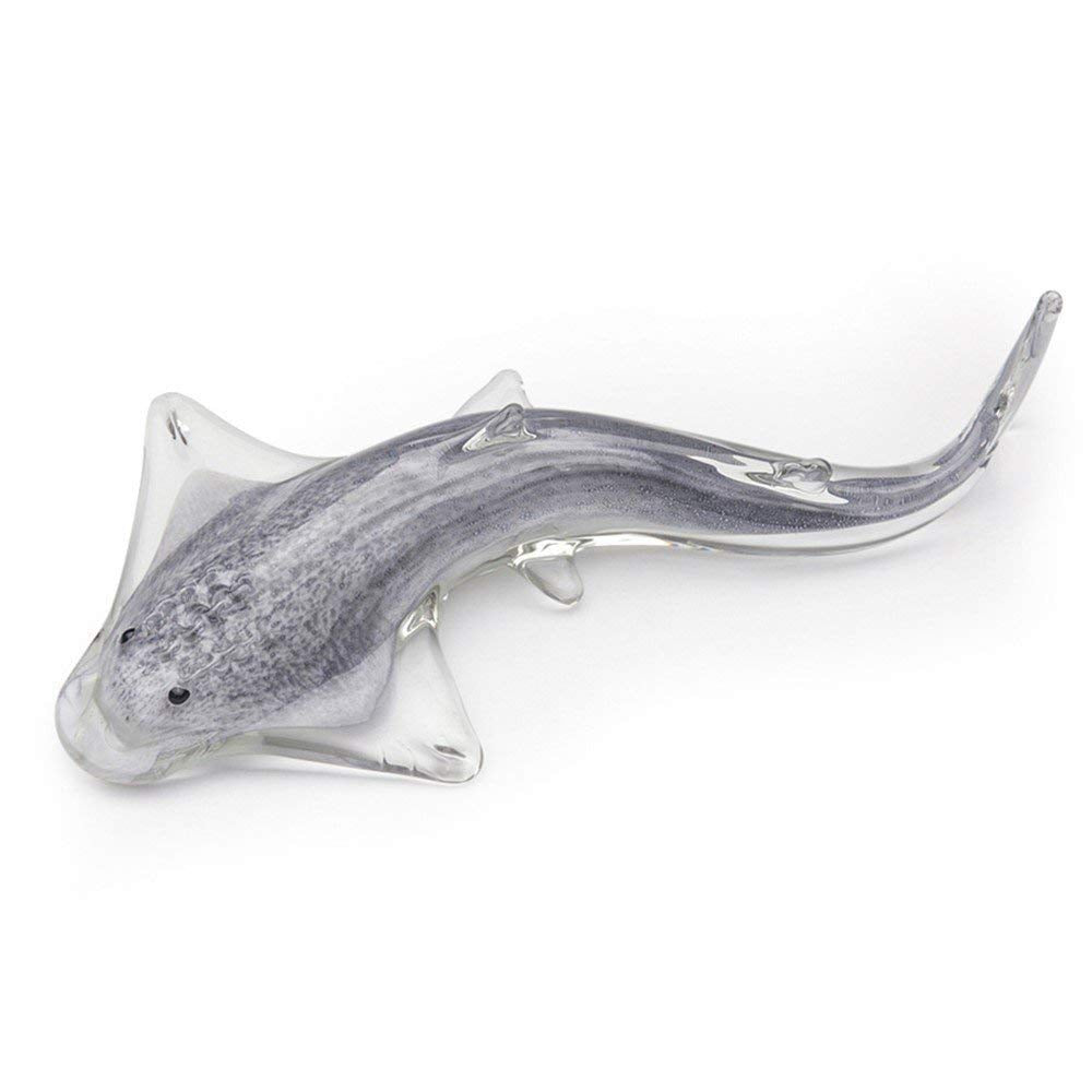 Handmade Glass Shark Ray - Glow in the dark - 8" Long