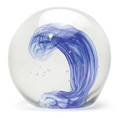 Glass Handmade Mega Paperweight - Wave Glow - 7" tall. One-of-a-kind.