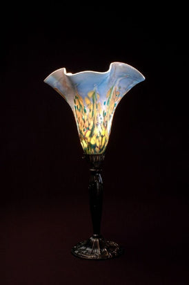Lowery's Hand Blown Glass Table Torchiere - The San Diego - Custom Made, One-of-a Kind