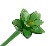 Handmade Glass Flower - Green Tiger Lily - 20" Tall