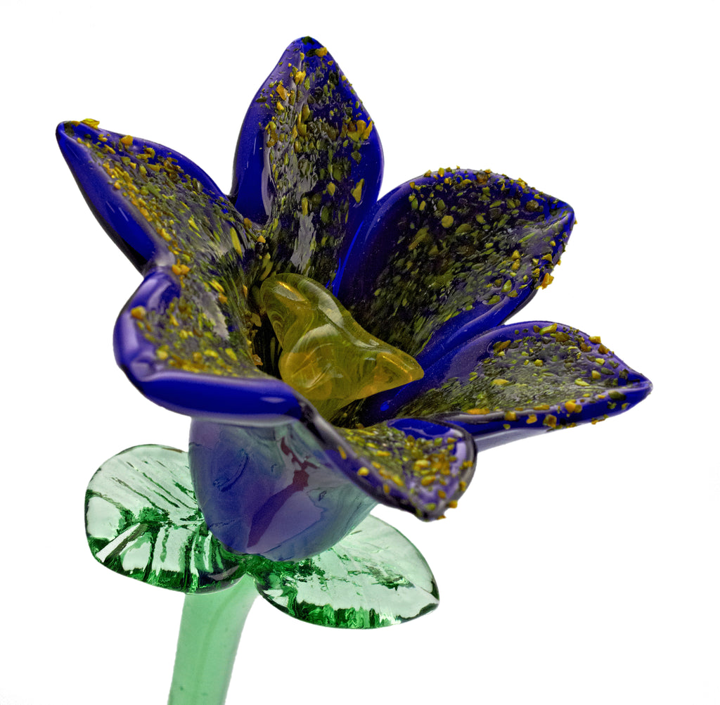 Blue Lily Glass Flower
