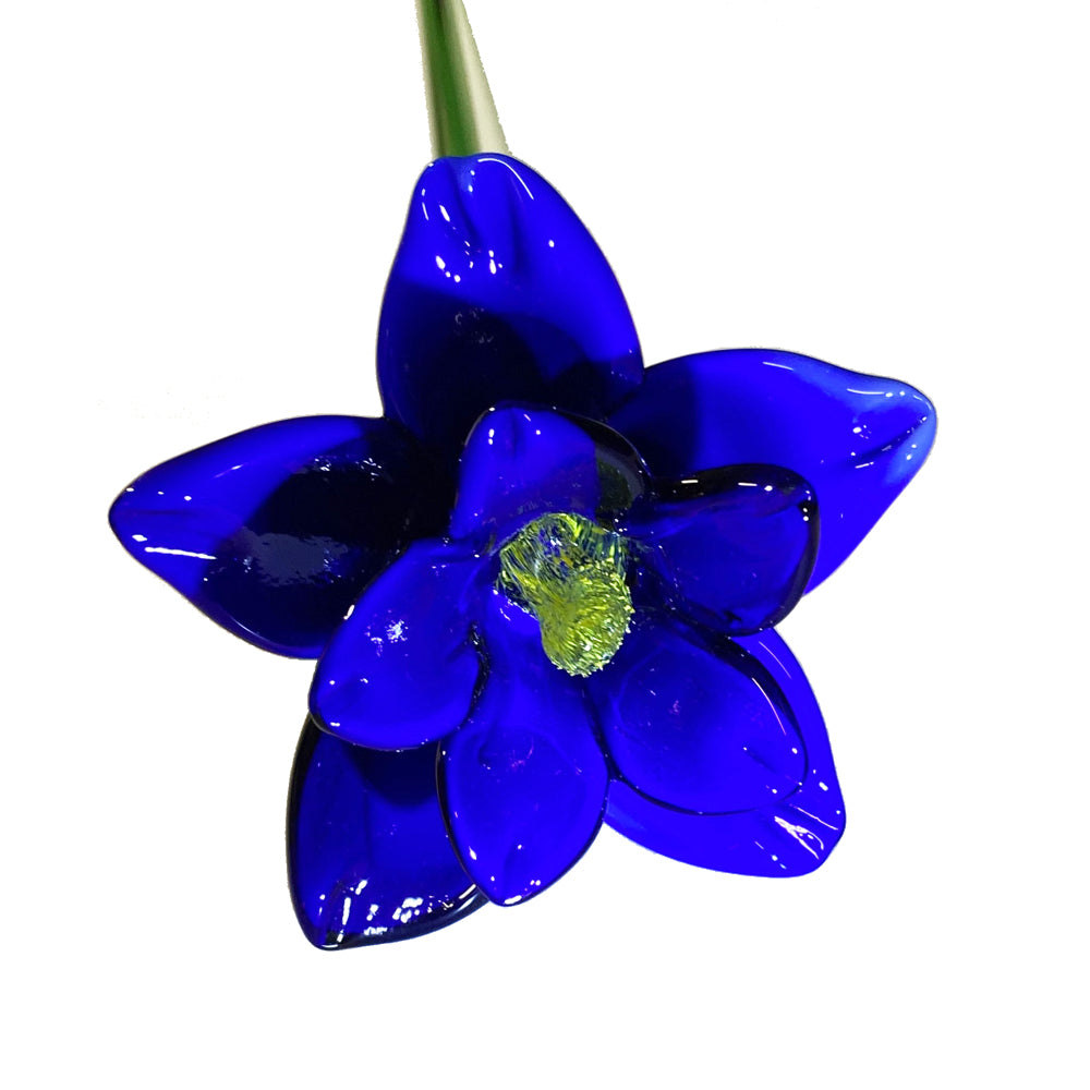 Blue Tiger Lily One-of-a-kind, Handmade Glass Flower. – Lowery's Hot Glass