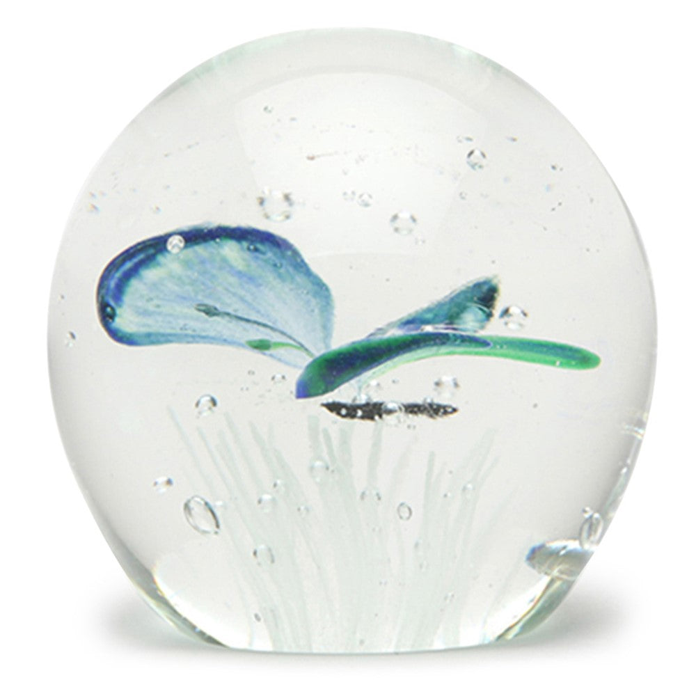Small Paperweight - Butterfly Blue Glow