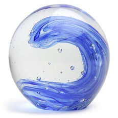 Glass Handmade Large Paperweight - Wave Glow - 4" tall. One-of-a-kind.