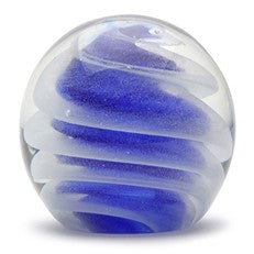 Glass Handmade Small Paperweight - Blue Swirl Glow - 2" tall. One-of-a-kind.