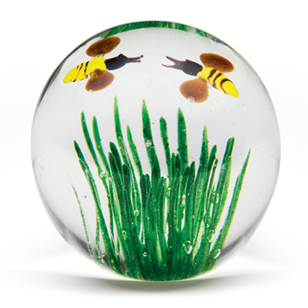 Handmade Glass Paperweight - Honey Bee Glow - 2" Tall, One-of-a-kind.